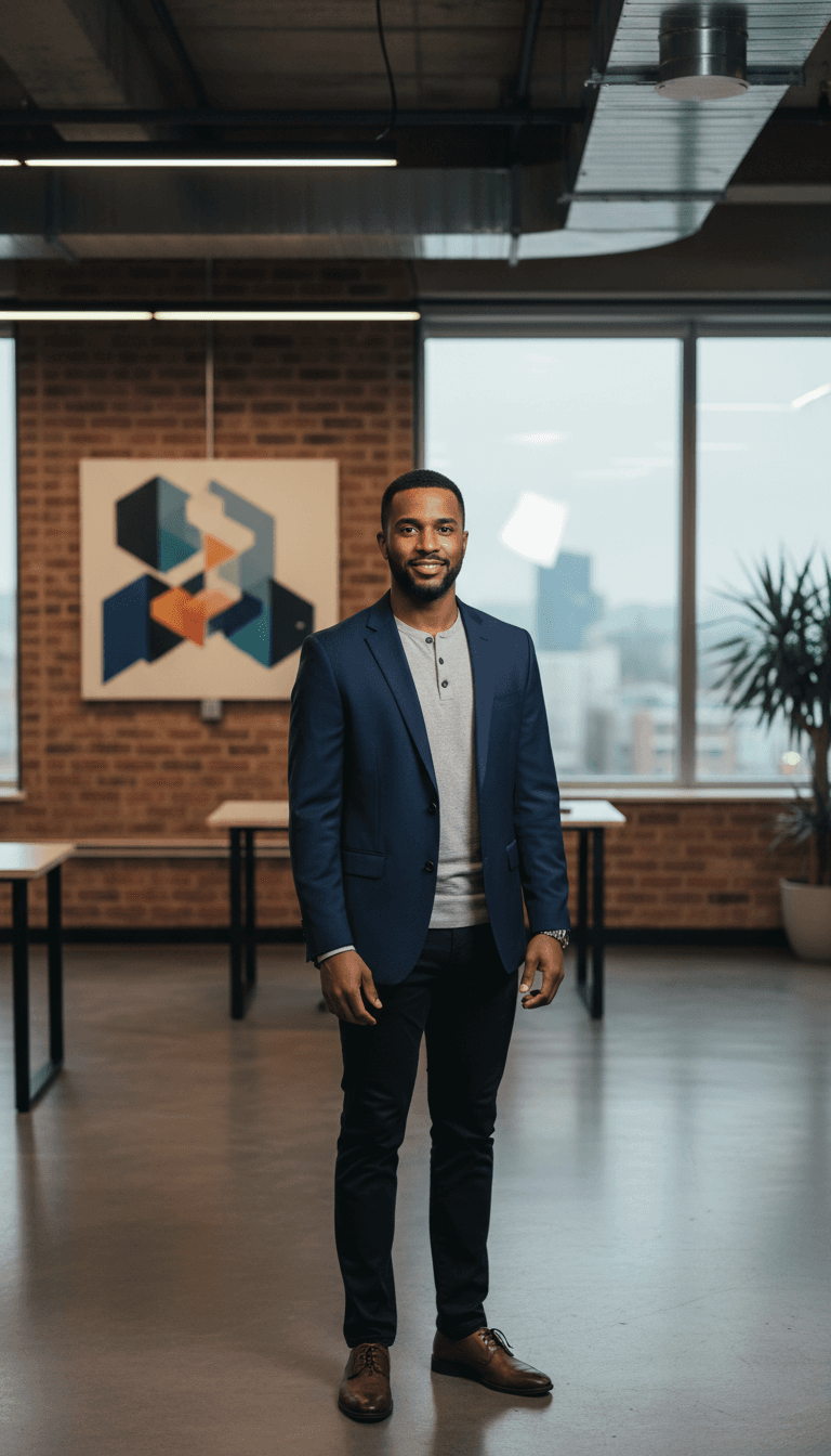 Confident man in professional setting